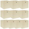 Úložné boxy 10 ks krémové 32 x 32 x 32 cm textil 288359