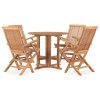 5dílný skládací zahradní jídelní set masivní teakové dřevo 3059978