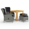 5dílný zahradní jídelní set světle šedý 3067751