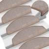 Schodové rohože 15 ks 65 x 24 x 4 cm světle hnědé, půlkulaté, velké 133886