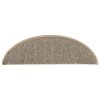 Schodové rohože 15 ks 56 x 17 x 3 cm hnědé půlkulaté 149847