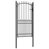 Brána s hroty Černá 100 x 200 cm Práškově lakovaná ocel 146402
