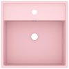 Luxusní umyvadlo přepad čtvercové matné růžové 41x41cm keramika 146944