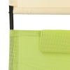 Dvojité zahradní lehátko se stříškou textilen zelené a krémové 310550