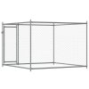 Klec pro psy s dvířky šedá 2 x 2 x 1,5 m pozinkovaná ocel 172562