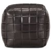 Sedací puf černý 40 x 40 x 40 cm pravá kozí kůže 248137