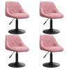 Otočné jídelní židle 4 ks růžové samet 3088796