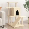 Škrabadlo pro kočky se sisalovými sloupky krémové 97 cm 172097
