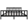 Rám postele černý masivní dřevo 200 x 200 cm 3100982