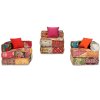 3místný modulární pouf patchwork textil 244979