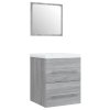 Umyvadlová skříňka s vestavěným umyvadlem šedá sonoma kompozit 3114169