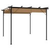 Pergola se zatahovací střechou taupe 3 x 3 m ocel 180 g/m² 312227