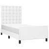 Rám postele s čelem bílý 90x190 cm umělá kůže 3125544