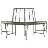 Polokruhová zahradní lavice kolem stromu 160 cm ocel 313034
