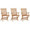 Skládací zahradní židle 3 ks masivní teakové dřevo 315444