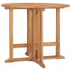 Skládací zahradní jídelní stůl Ø 90 x 75 cm masivní teak 315446