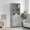 Skříň highboard betonově šedá 69,5x34x180 cm kompozitní dřevo 3189465