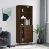 Skříň highboard hnědý dub 69,5 x 34 x 180 cm kompozitní dřevo 3189508