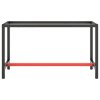 Rám pracovního stolu matně černý a červený 140 x 50 x 79 cm kov 151451