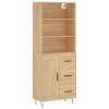 Skříň highboard dub sonoma 69,5 x 34 x 180 cm kompozitní dřevo 3190016