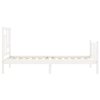 Rám postele s čelem bílý Single masivní dřevo 3193107