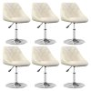 Otočné jídelní židle 6 ks krémové samet 3088768