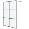 Sprchová zástěna walk-in černá 140 x 195 cm mléčné ESG sklo 152114