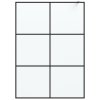 Sprchová zástěna walk-in černá 140 x 195 cm mléčné ESG sklo 152114