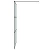 Sprchová zástěna walk-in černá 140 x 195 cm mléčné ESG sklo 152114