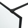 Sprchová zástěna walk-in černá 140 x 195 cm mléčné ESG sklo 152114
