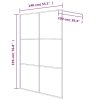 Sprchová zástěna walk-in černá 140 x 195 cm mléčné ESG sklo 152114