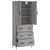 Skříň highboard šedá sonoma 69,5 x 34 x 180 cm kompozitní dřevo 3195849