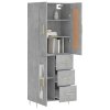 Skříň highboard betonově šedá 69,5x34x180 cm kompozitní dřevo 3199933