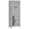 Skříň highboard betonově šedá 69,5x34x180 cm kompozitní dřevo 3199941