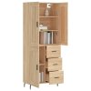 Skříň highboard dub sonoma 69,5 x 34 x 180 cm kompozitní dřevo 3200020