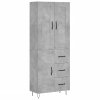 Skříň highboard betonově šedá 69,5x34x180 cm kompozitní dřevo 3199845