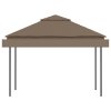 Altán se dvěma extra stříškami 3x3x2,73 m taupe 180 g/m² 312268