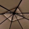 Altán se dvěma extra stříškami 3x3x2,73 m taupe 180 g/m² 312268