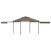 Altán se dvěma extra stříškami 3x3x2,73 m taupe 180 g/m² 312268