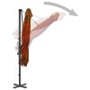 Boční zahradní slunečník s hliníkovou tyčí terakota 250x250 cm 312305