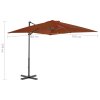 Boční zahradní slunečník s hliníkovou tyčí terakota 250x250 cm 312305