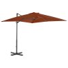 Boční zahradní slunečník s hliníkovou tyčí terakota 250x250 cm 312305