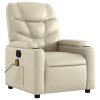 Elektrické masážní polohovací křeslo krémové umělá kůže 3204652