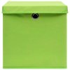 Úložné boxy s víky 10 ks zelené 32 x 32 x 32 cm textil 288372