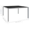 Zahradní stůl 130 x 130 x 72 cm šedý ocel a sklo 313086