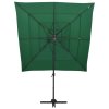 4stupňový zahradní slunečník hliníková tyč zelený 250 x 250 cm 313821