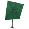 4stupňový zahradní slunečník hliníková tyč zelený 250 x 250 cm 313821