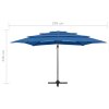 4stupňový zahradní slunečník hliníková tyč azurový 250 x 250 cm 313827