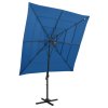 4stupňový zahradní slunečník hliníková tyč azurový 250 x 250 cm 313827
