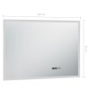 Koupelnové LED zrcadlo dotykový senzor zobrazení času 100x60 cm 144739